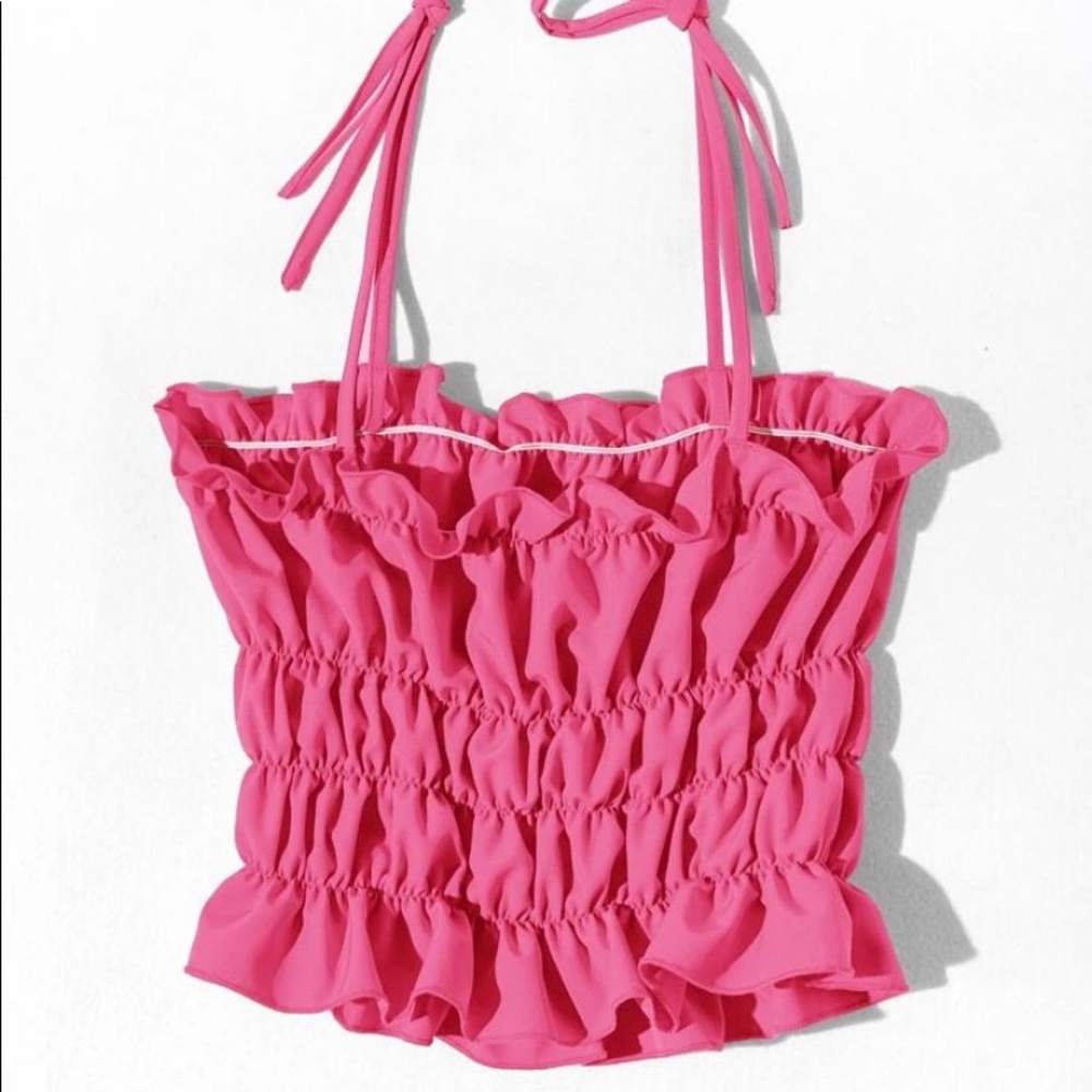 Solid Shirred Cami Top [Size: Small] - Picture 2 of 4
